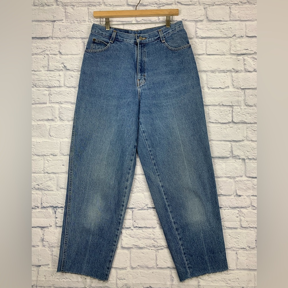 Gitano Wide Leg Rigid Denim Mom Jean 12 Tall Long Frayed Hem 90’s Vintage
